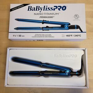 BaBylissPRO NANO Titanium Prima 3000 1”1/4 32 mm Limited Edition Blue Ceramic.